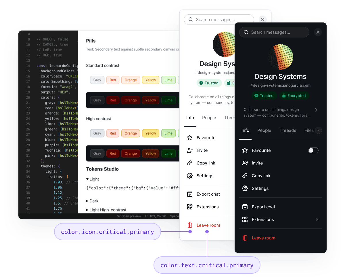 Element Design System color system generator, design tokens, and components